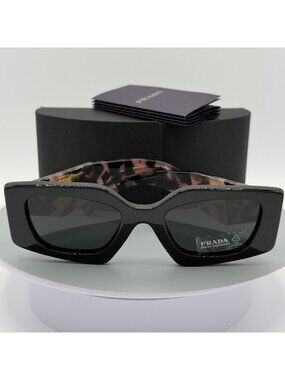 Prada SPR 15Y Sunglasses 1AB-5S0 Black Pink Havana 51-21-140 READ